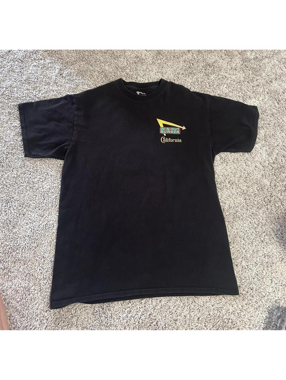 In N Out Burger California Black Short Sleeve Shirt Size Medium